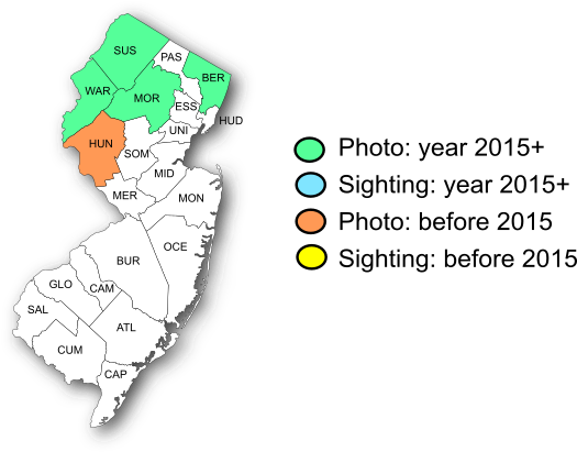 NJ Range Map-Milbert's Tortoiseshell